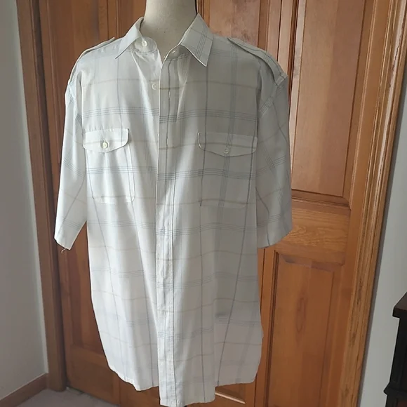 Dior Men's White and Gray Checkered Shirt - Picture 1 of 2